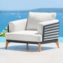 Salon de jardin aluminium 4 places 5 pcs Monte Carlo Gris anthracite et gris clair