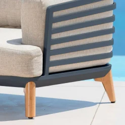 Salon de jardin aluminium 12 places 8 pcs Monte Carlo Gris anthracite et taupe