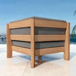 Salon de jardin d'angle en bois d'acacia 7 places 6 pcs Borneo Gris anthracite