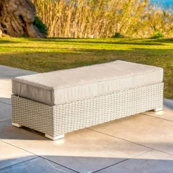 Salon de jardin d'angle en résine tressée 5 places Palma Gris et taupe