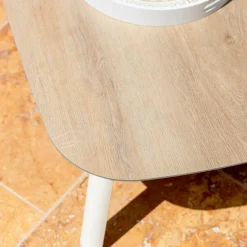 Salon de jardin en aluminium 4 places 4 pcs Amalfi Blanc et taupe