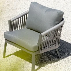 Salon de jardin en aluminium 4 places 4 pcs Amalfi Gris anthracite