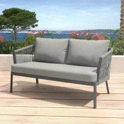Salon de jardin en aluminium 4 places 4 pcs Amalfi Gris anthracite