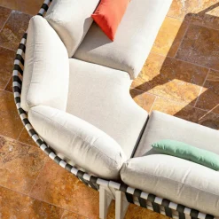 Salon de jardin en aluminium 7 places Long Beach Blanc