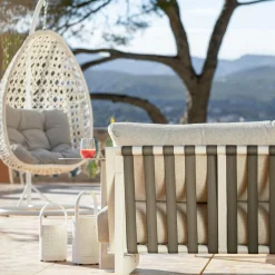 Salon de jardin en aluminium 7 places Long Beach Blanc