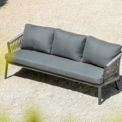 Salon de jardin en aluminium 5 places 4 pcs Amalfi Gris anthracite