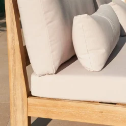 Salon de jardin en bois d'acacia 2 places 3 pcs Borneo Sable