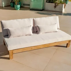 Salon de jardin en bois d'acacia 8 places 5 pcs Borneo Sable