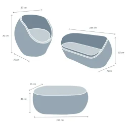 Salon de jardin en rotin 5 places Trinidad Naturel beige