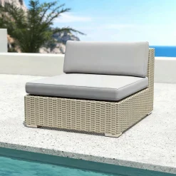 Salon de jardin en résine tressée 4 places 5 pcs Palma Gris