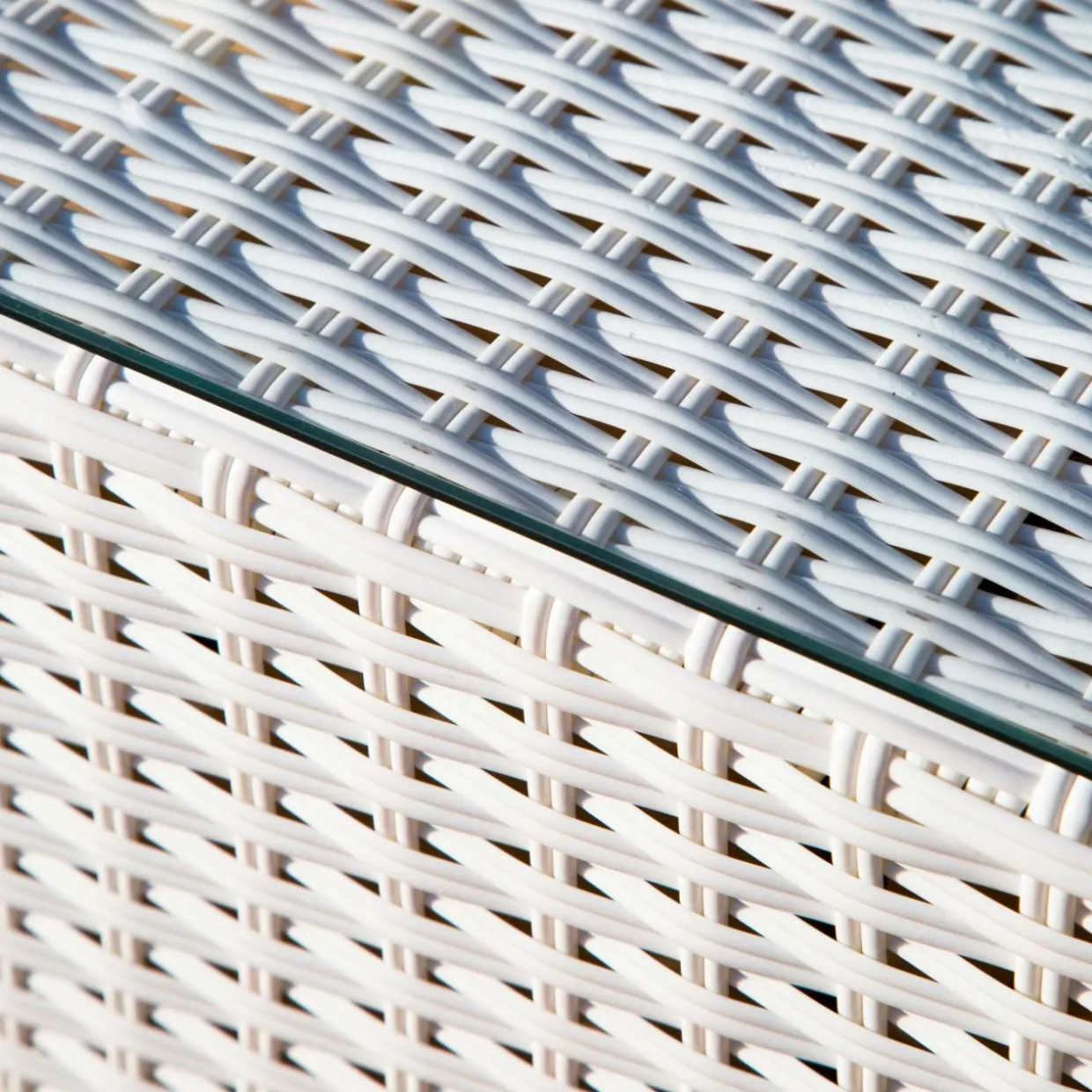 Salon de jardin en résine tressée 5 places 6 pcs Palma Blanc et gris