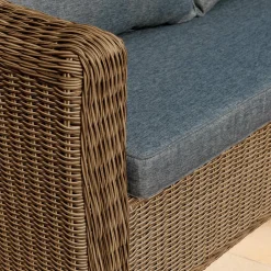 Salon de jardin en résine tressée 7 places 5 pcs Calvi Sepia et gris foncé