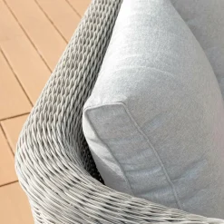 Salon de jardin en résine tressée 4 places 4 pcs Calvi Gris et gris clair