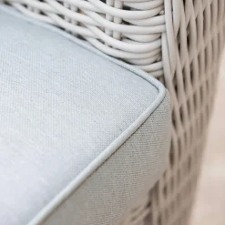 Salon de jardin en résine tressée 4 places 4 pcs Calvi Blanc et gris clair