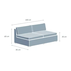 Salon de jardin en résine tressée 4 places 4 pcs Palma Blanc et beige