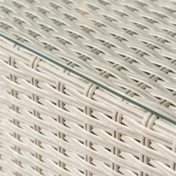 Salon de jardin en résine tressée 5 places 6 pcs Palma Gris et taupe