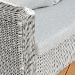 Salon de jardin en résine tressée 5 places 4 pcs Calvi Gris et gris clair