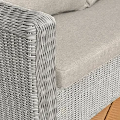 Salon de jardin en résine tressée 5 places 4 pcs Calvi Gris et taupe