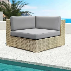 Salon de jardin en résine tressée 4 places 5 pcs Palma Gris et anthracite