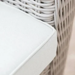 Salon de jardin en résine tressée 4 places 4 pcs Calvi Blanc