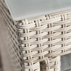 Salon de jardin résine tressée encastrable 4 places Menorca Gris