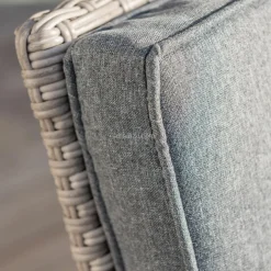 Salon de jardin résine tressée encastrable 4 places Menorca Gris