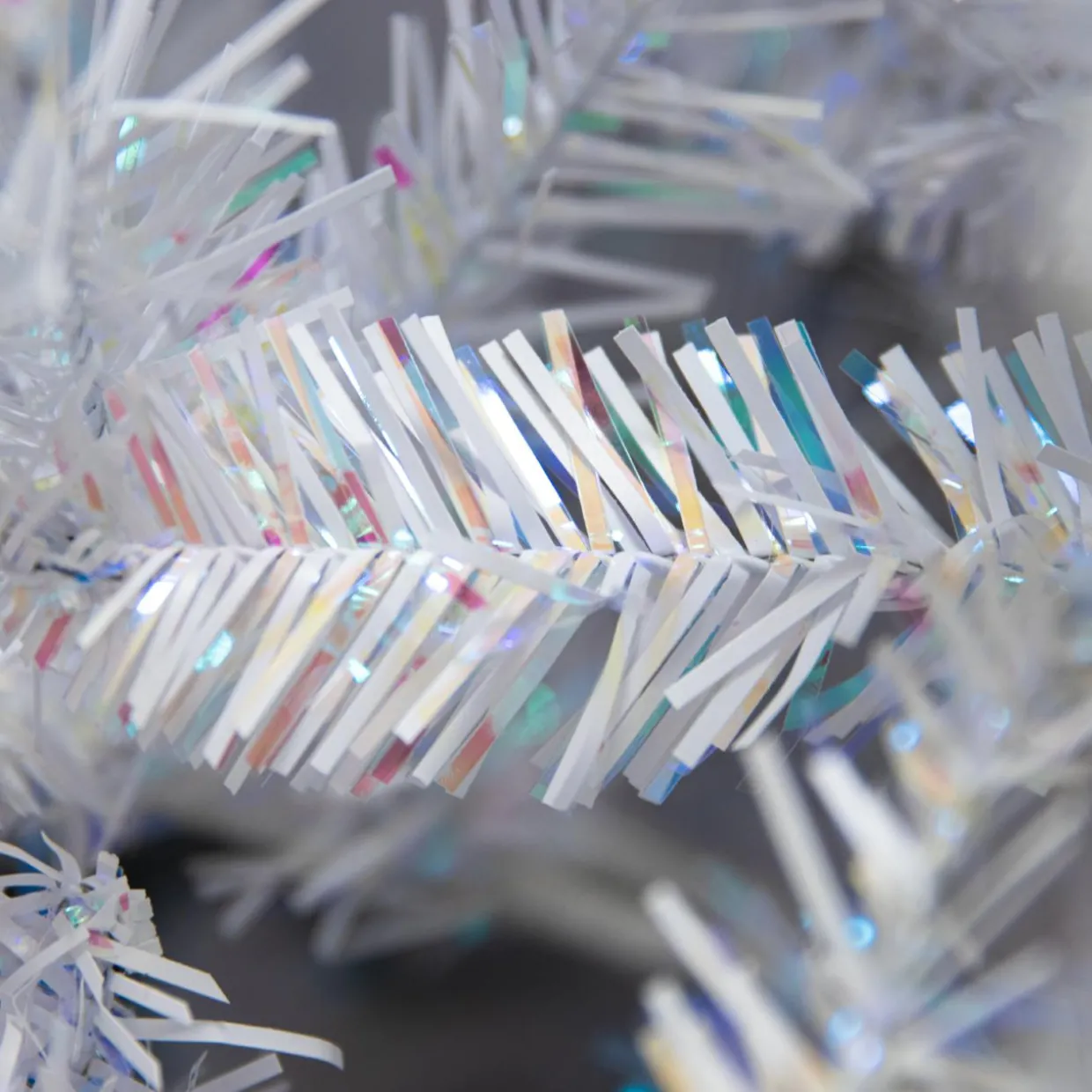 Sapin artificiel de Noël (H180 cm) Odense Blanc irisé et pailleté