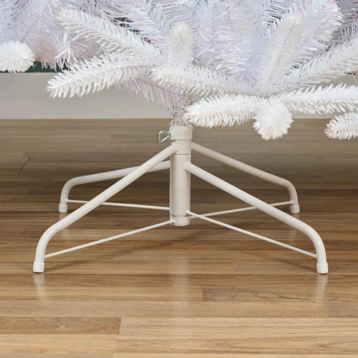 Sapin artificiel de Noël (H180 cm) Odense Blanc irisé et pailleté