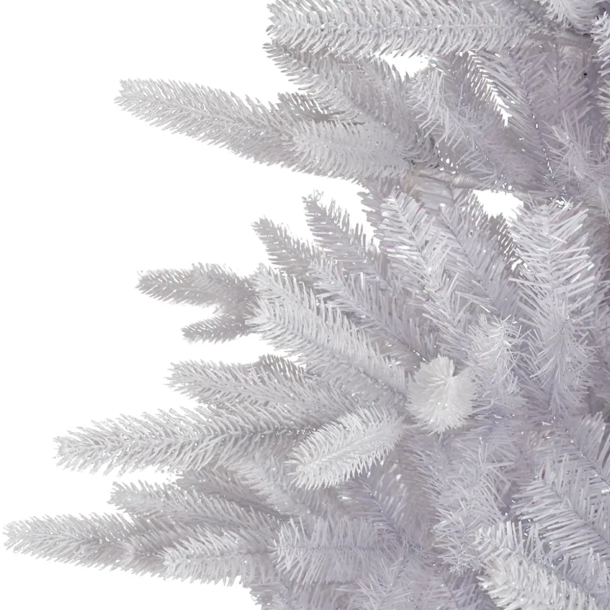 Sapin artificiel de Noël (H210 cm) Odense Blanc irisé et pailleté