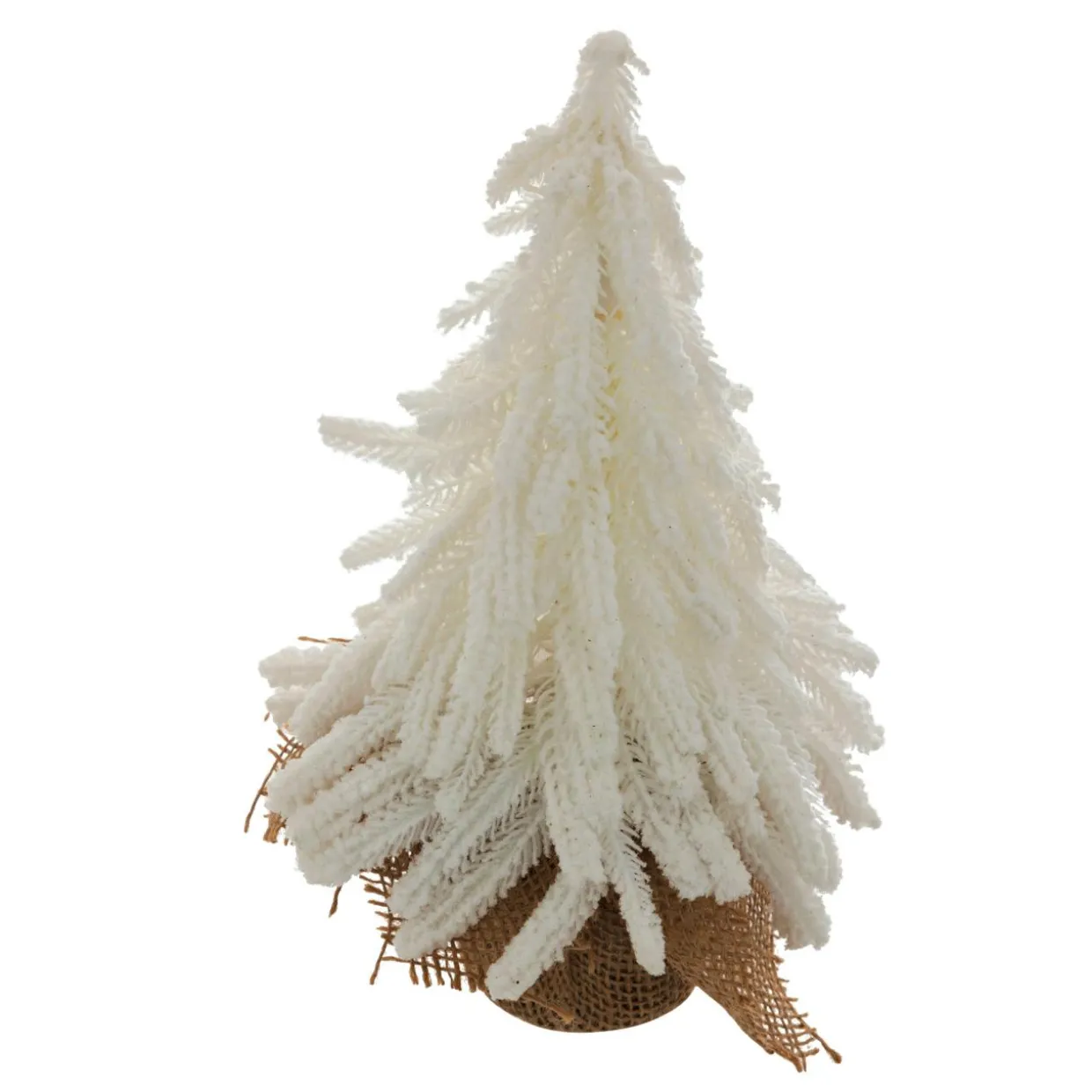 Sapin décoratif en jute (H27 cm) Givré Blanc