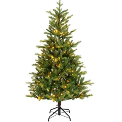 Sapin de Noël artificiel lumineux (220 LED) H150 cm Allix Vert sapin