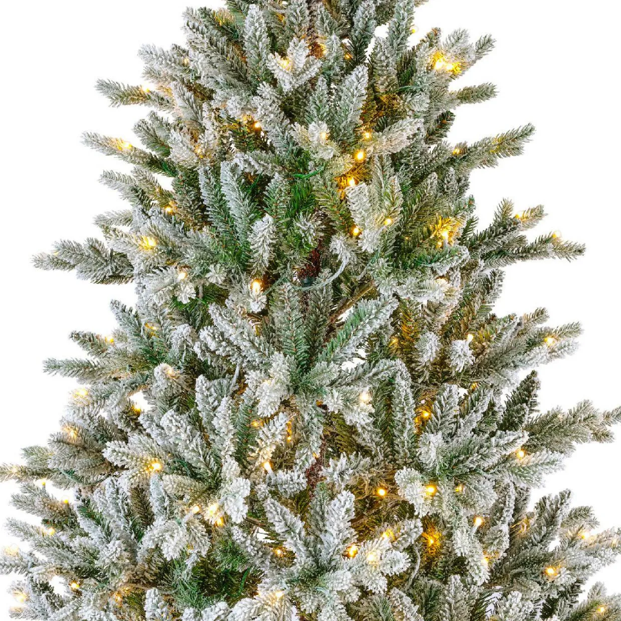 Sapin de Noël artificiel lumineux 560 LED (H240 cm) Allix Vert enneigé