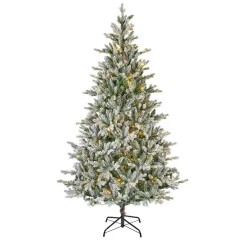Sapin de Noël artificiel lumineux 560 LED (H240 cm) Allix Vert enneigé