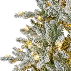 Sapin de Noël artificiel lumineux 320 LED (H180 cm) Allix Vert enneigé