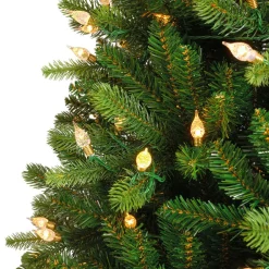 Sapin de Noël artificiel lumineux 400 LED (H210 cm) Barrow Vert sapin