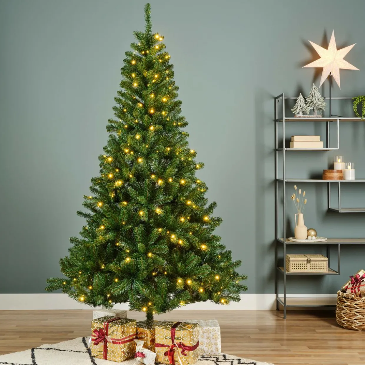 Sapin de Noël artificiel lumineux 400 LED (H240 cm) King Vert sapin