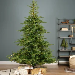 Sapin de Noël artificiel lumineux 400 LED (H180 cm) Glorious Vert sapin