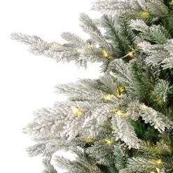Sapin de Noël artificiel lumineux 400 LED (H180 cm) Glorious Vert enneigé