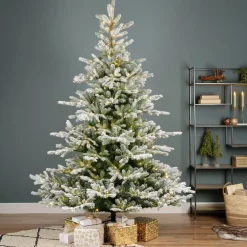 Sapin de Noël artificiel lumineux 700 LED (H240 cm) Glorious Vert enneigé