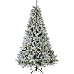 Sapin de Noël artificiel lumineux 320 LED (H210 cm) King Vert enneigé