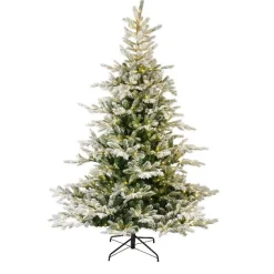 Sapin de Noël artificiel lumineux 550 LED (H210 cm) Glorious Vert enneigé