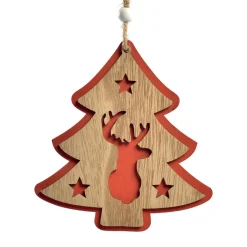 Sapin de Noël en bois à suspendre (H12 cm) Caribou des forêts
