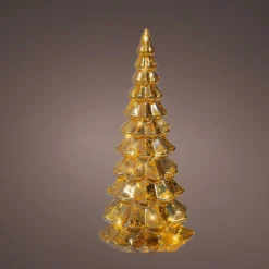 Sapin de Noël lumineux à piles 20 LED (H32 cm) Eternel Or