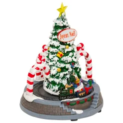 Sapin de Noël lumineux et animé à piles (H24 cm) Arches sucre d'orge