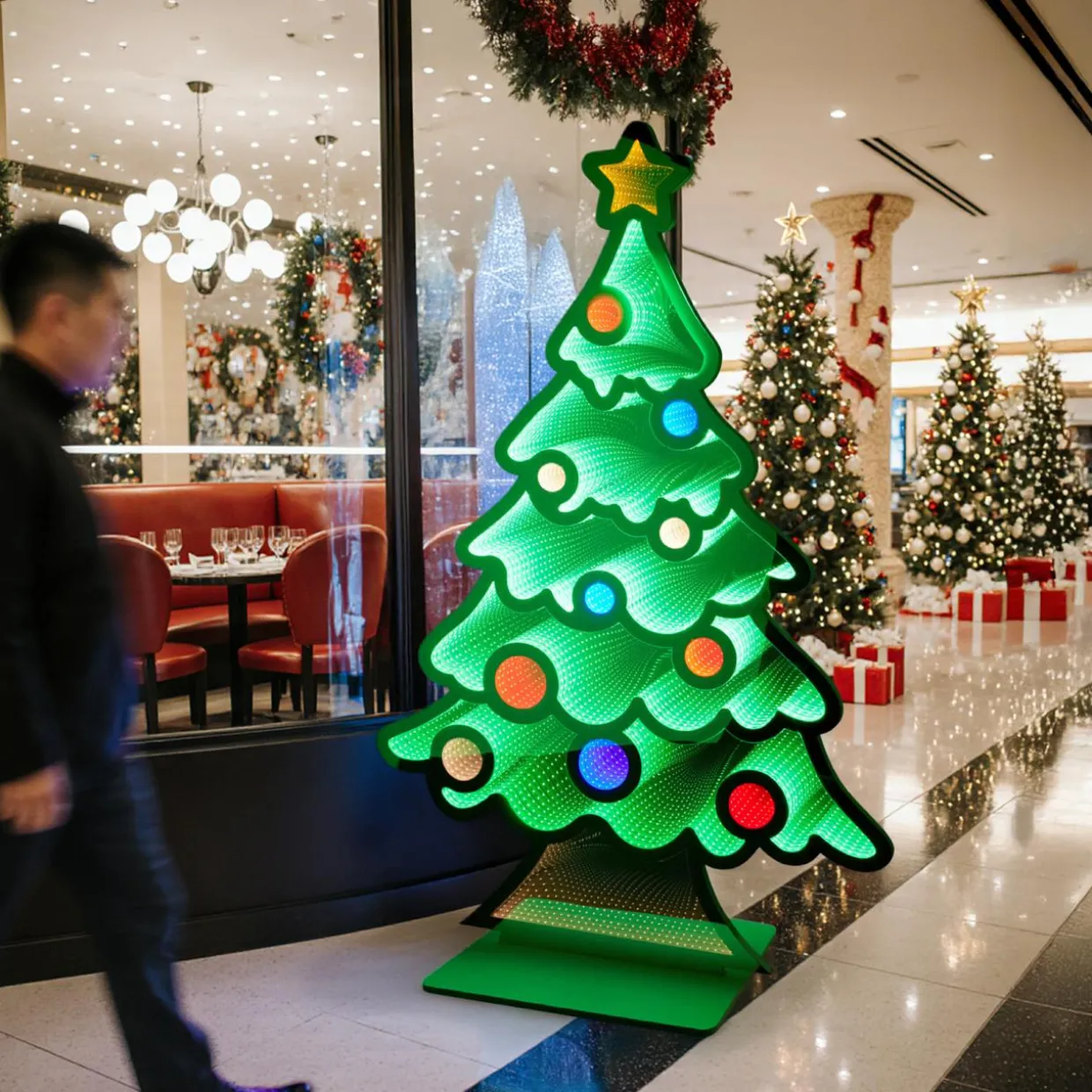 Sapin de Noël lumineux Géant 942 LED (H180 cm) Infinity Multicolore