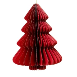 Sapin en papier à suspendre (H40 cm) fermeture Magnétique Rouge