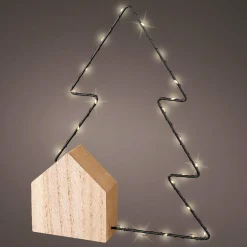 Sapin lumineux à piles 22 LED (H30 cm) Alpina Blanc chaud