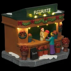 Scène de vie illuminée à piles (H17 cm) Fleuriste