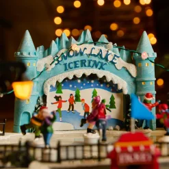 Scène de vie illuminée et musicale Patinoire extérieure