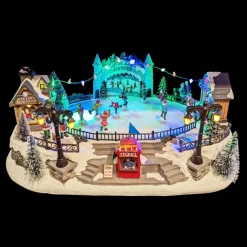 Scène de vie illuminée et musicale Patinoire extérieure